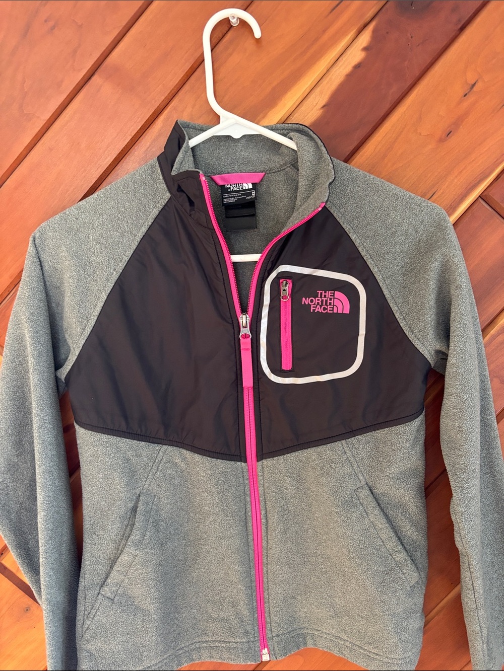 The North Face Gray and Pink Fleece Jacket